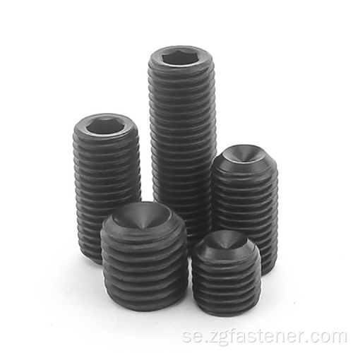 Hexagon Socket Set -skruvar med kopppunkt GB80 Svartoxidskruv